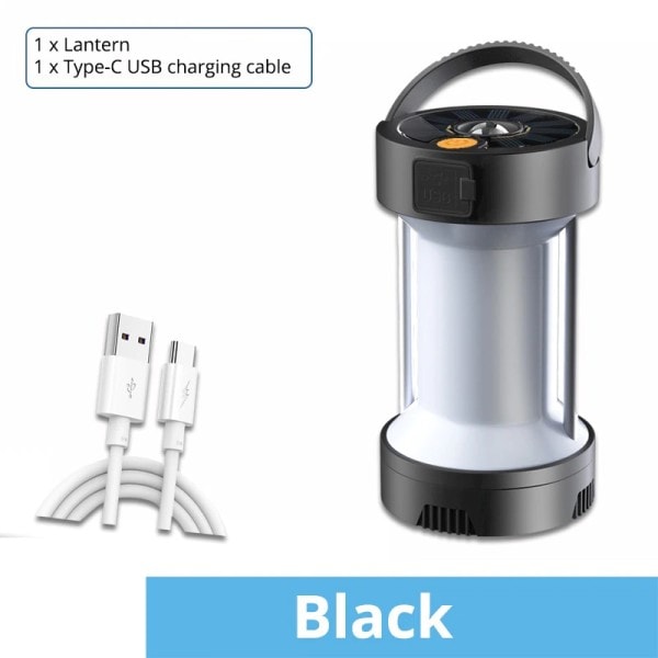 Sol Lantern Camping Lys Udendørs Belysning Genopladelig Lampe Kraftfuld Lommelygte