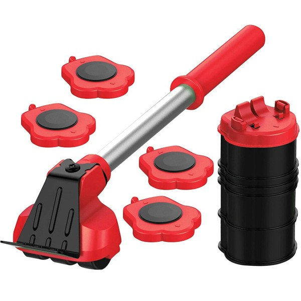 Heavy Duty Möbler Lifter Transport Verktyg Möbler Mover set 4 Sliders 1 Wheel Bar