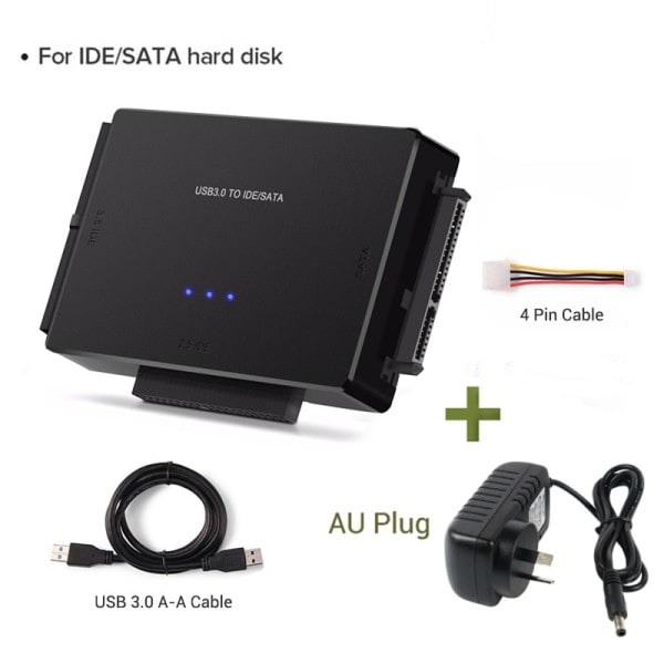 USB 3.0 til SATA IDE Hard Disk Adapter Konverter kabel til 3.5 2.5 tommer HDD/SSD CD DVD ROM CD-RW 3 in 1 IDE  SATA adapter