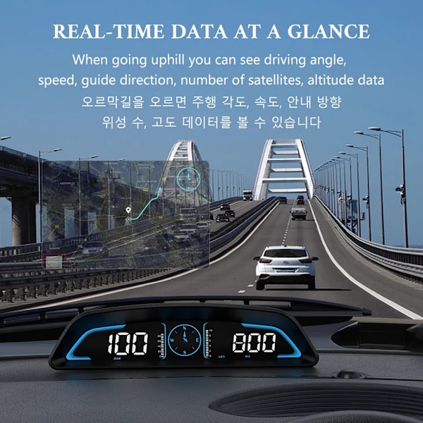 Auto Speedometer Head Up Display Bil Smart Digital Alarm Påmindelse Måler