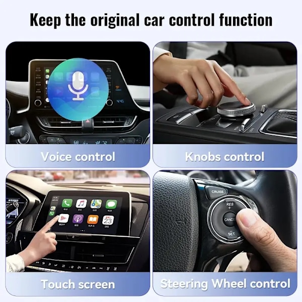 Universal Wireless CarPlay Android Auto Wireless Adapter Smart Mini Box Plug And Play WiFi Rask Koble