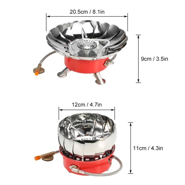Vindtät Piezo Tändning Lotus Gas spis Utomhus Matlagning Gas Brännare Kockkärl med adapter