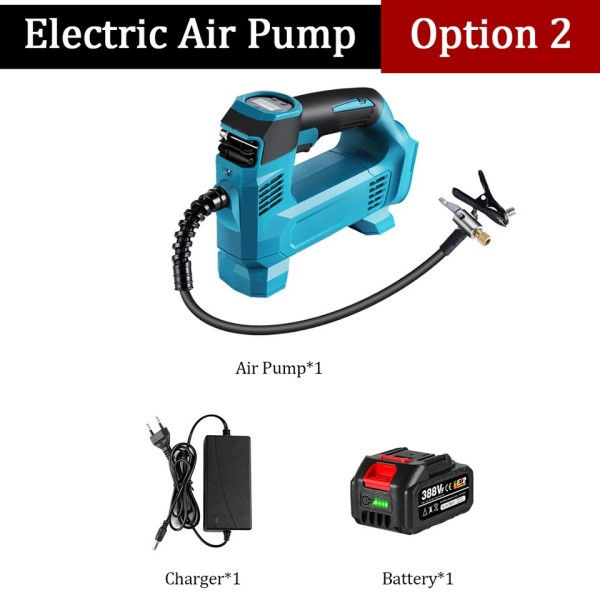 Högtrycks sladdlös uppblåsbar pump med digital display portabel bil elektrisk luft pump