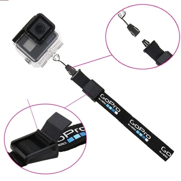 Handled rem Nylon Snöre Hand Lanyard Rep Snöre Justerbar för GoPro Hero 9 8 7 6 SJCAM DJI OSMO Action Kamera Tillbehör