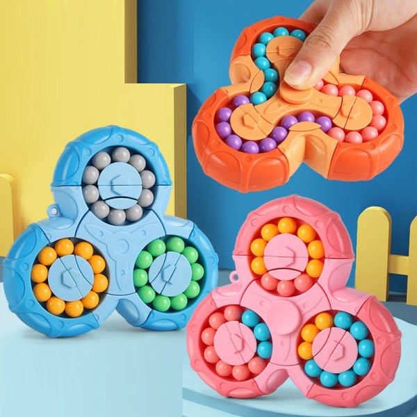 Montessori Roterende Magical Bean Cube Fingertupp Leketøy Educational Spinners Stress Relief Leker