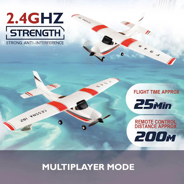 2.4G F949 LCD Version RC Fly Cessna 182 3D6G 3Ch Fixed Wing Plane