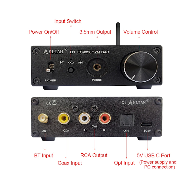 Bluetooth DAC kort APTX-HD LDAC HIFI Ljud Decoder Rod Rain Audio