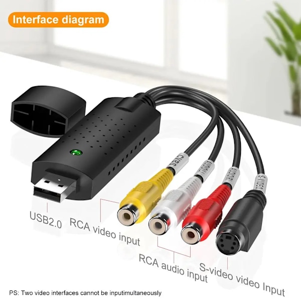 USB 2.0 Video Ljud Konverterare Capture Card Easy Cap Video Audio Converter TV DVD VHS Audio Capture Adapter Card