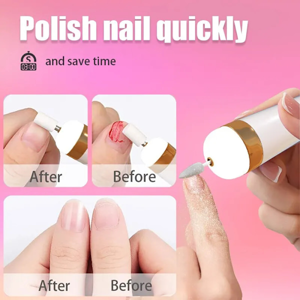 5 i 1 Elektrisk Nagellack Borr Maskin Med Lätt Portabel Mini Elektrisk Manikyr Konst Penna Verktyg
