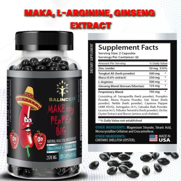Balincer Maca ginseng uute  sinkki tukee lisääntymisterveyttä ja luonnollista energiaa mielialaa ja suorituskykyä