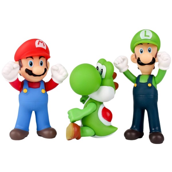 3 stk sett Super Mario Bros Anime Figur Pvc Modell Leketøy