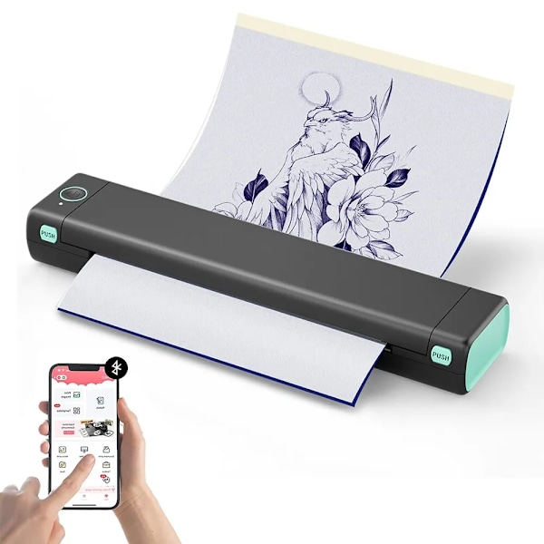 Tatuointi tulostin lämpö malli kone langaton Bluetooth Professional A4 paperi tulostin