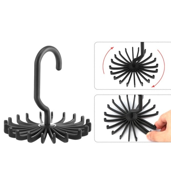 Slips Hängare Plast Portabel Klips Rack Skåp Roterande Krok Hållare Bälte Kläder Klips Rack Förvaring