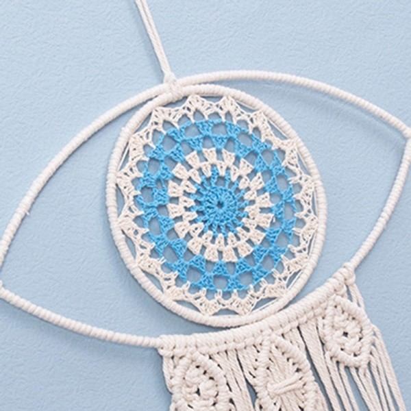 Turkiska Blå Ögon Bohemian Macrame Vägg Hängande Tapestry Handvävd