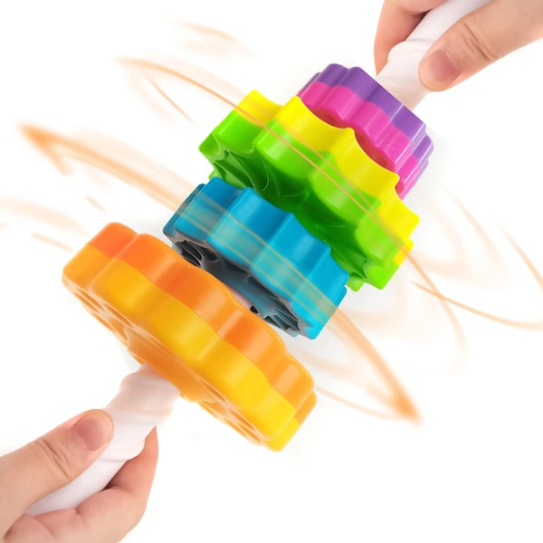Stabling Legetøj til børn Spinning Regnbue Gears Toddler Montessori Pædagogisk Sanselegetøj