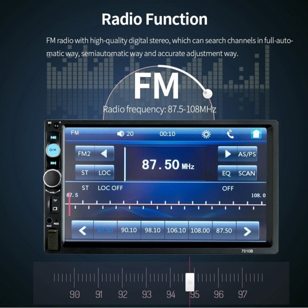 Bil Radio 7 tommer HD Auto radio Multimedie MP5 Afspiller Bil Stereo Bluetooth USB TF FM