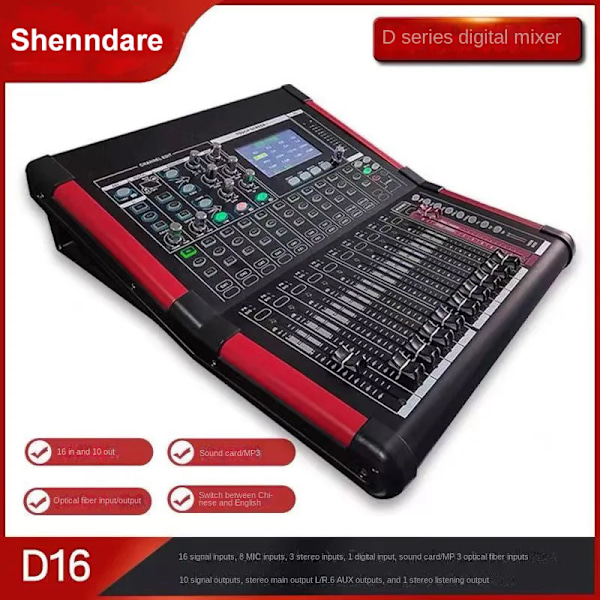 D16 Kanal Mixing Dj utrustning Mixer Professionell Ljud Digital Mixer Med USB DJ Ljud Mixing Console Pro Audio Mixer  System