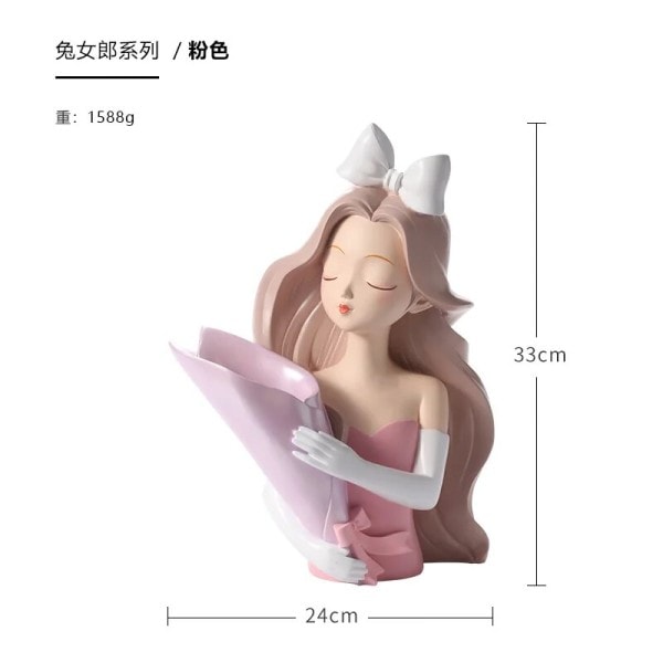 Europæisk og amerikansk prinsesse bakke hjem indretning pige statue kunst pynt stue værelse hjem indretning
