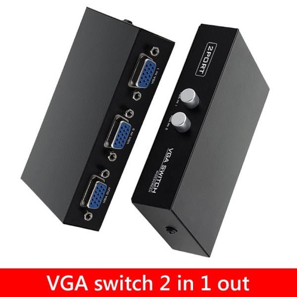 2 IN 1 OUT VGA Splitter Switch HD 1080P VGA till VGA Kabel Omvandlare Adapter För PC TV Box Projektor Monitor VGA Switcher Adapter