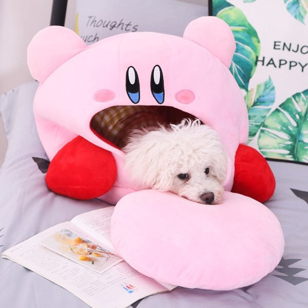 Pink elver lur pude kæledyr rede Kawaii udstoppet legetøj