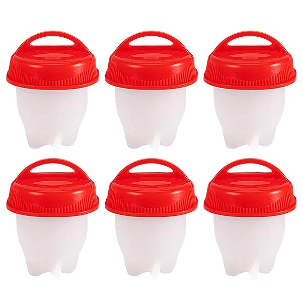 6 bitar BPA gratis silikon ägg kokare ångkokare icke-stick silikon ägg kok koppar snabb ägg poacher