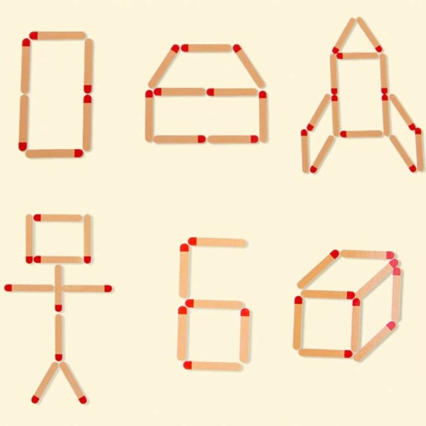 Montessori matcher pussel spel trä leksaker gör-det-själv matte geometri bräda spel