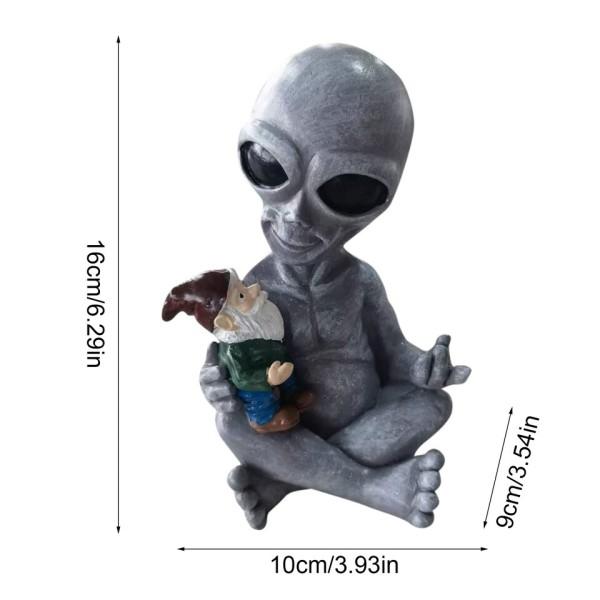 Ainutlaatuinen Alien Gnome Ornamentti hartsi ET koriste figuurit tonttu kääpiö patsas käsityöt