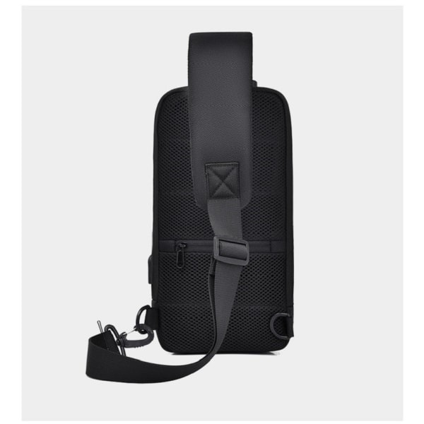 Mænd's Vandtæt USB Oxford Crossbody Taske Tyverisikring Skulder Sejl Multifunktion Short Travel Messenger Chest Pack