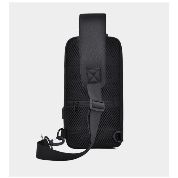 Miesten's Vedenpitävä USB Oxford Crossbody Bag Varkaudenesto Olkapää Sling Monitoimi Lyhyt Matka Messenger Rinta Pack