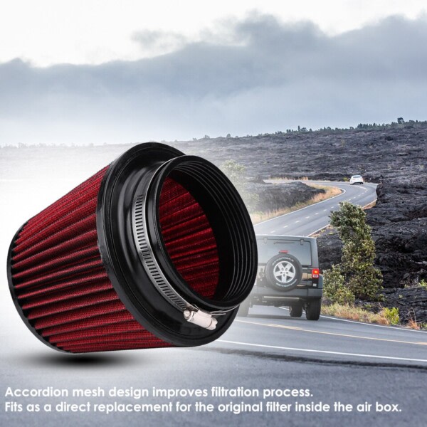 Universal Bil Luft Filter Högt Flöde Modifiering Inlopp Bil Kall Luft Insug Luft Filter