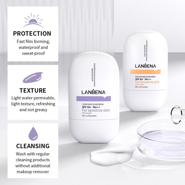 Whitening Solscreen Fuktgivande Lugnande Sensitive Solscreen