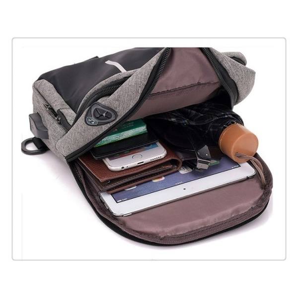 usb charge skulder veske menger bud vesker hann vanntett slynge bryst bag gutt reise bagpack