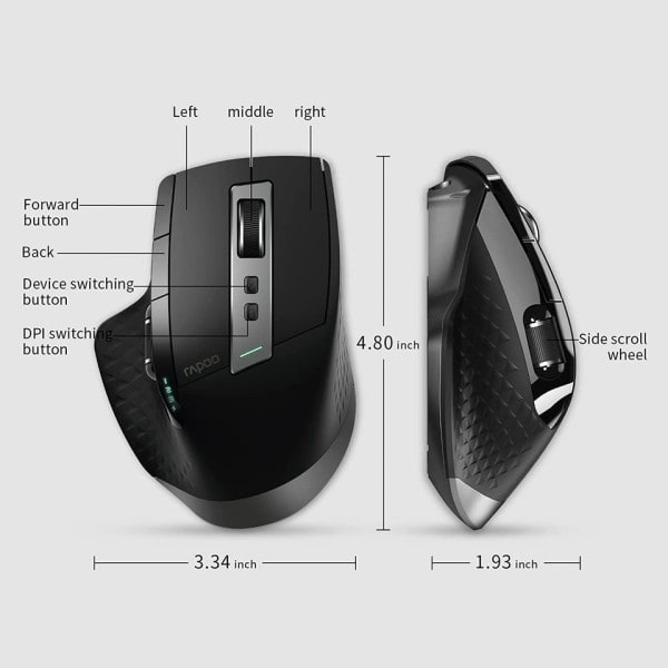 Flerläge uppladdningsbar trådlös mus ergonomisk DPI bluetooth mus