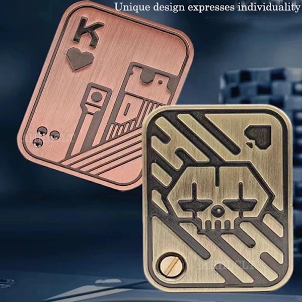 Metall Skull Push Slider Stress Lättnad Leksak Anti Stress EDC Topp Spinning Poker Leksaker Bärbar Dekomprimera Magnetisk Leksaker Vuxna Gåvor