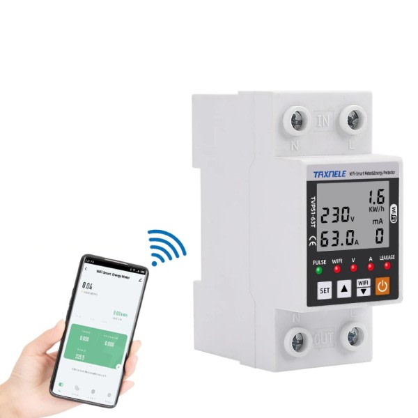 WiFi Smart Earth Lækage Over Under Spænding Beskytter Relæ Enhed Switch Breaker