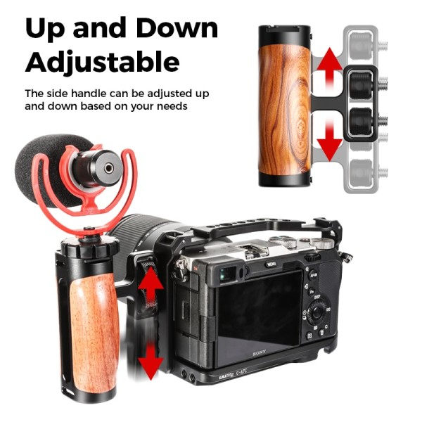 Universal kamera Cage sivu kahva Sony Canon Nikon kamera Cage puinen kahva kahva
