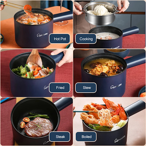 Mini Elektrisk Komfur Multi-Function Alt-I-Én Krydde Dobbelt Layer Husholdning Nudle Komfur Non-Stick