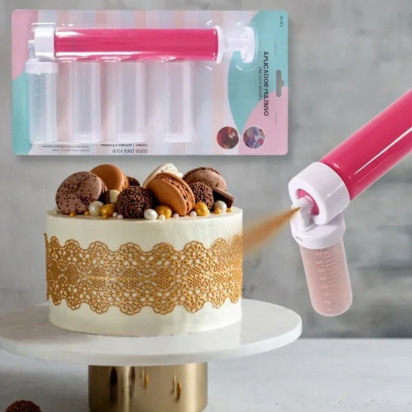Manuaalinen kakku Glitter Spray Pump Erikois Ympäristöystävällinen kakku Spray Pump taikina Jälkiruoka kakku koristelu Airbrush Leivonta työkalu