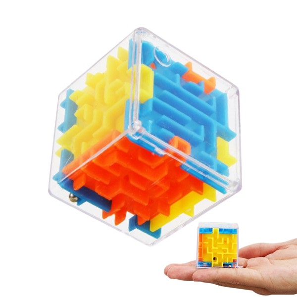 3D Maze Magic Cube Sekssidig Transparent Puzzle Speed Cube Rolling Ball Magic Cubes Maze Leker
