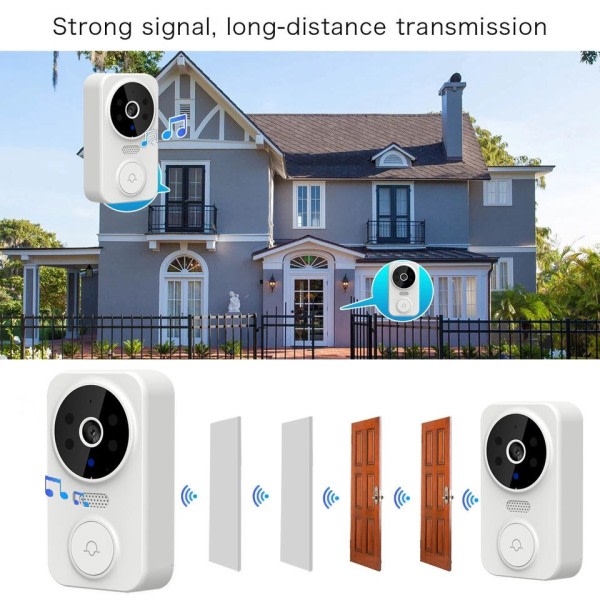Trådlös Dörrklocka Kamera HD Informe Ring Chime WiFi Video Smart Intercom Dörrklocka