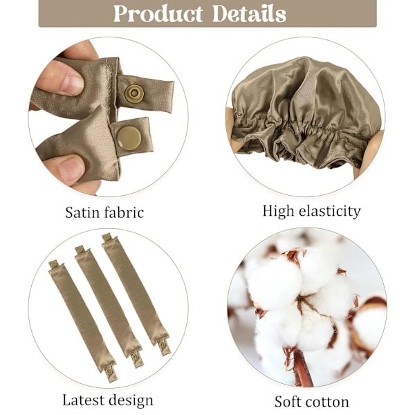 1 Set-Beige Heatless Curling Rod Silke Curls No Heat Hair Curler Soft Hair Rollers