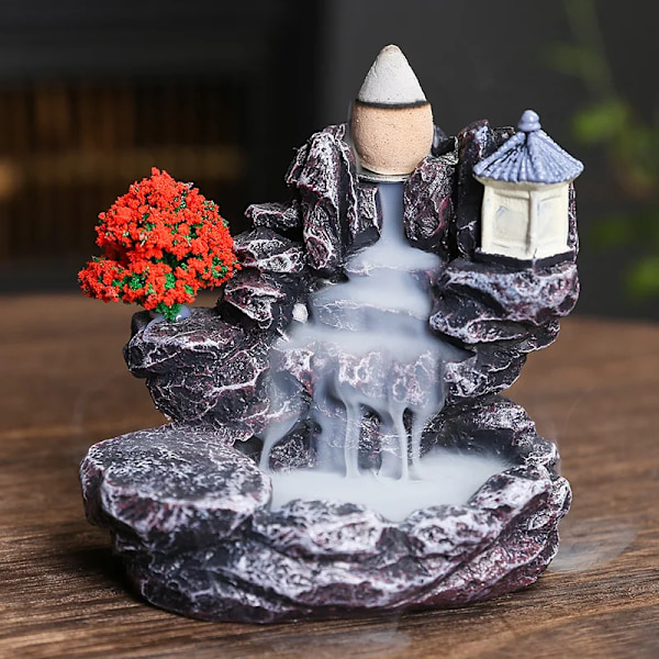 Tilbageløb Røgelse Holder Vandfald Røgelse Brænder Hjem Dekor Aromaterapi Ornament