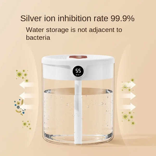 2L Dubbel Spray luftfuktare Atomizer Usb Large Capacity Hem Mute Sovrum Kontor Natt Ljus Digital Display Luftare