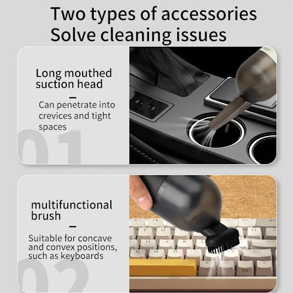 Trådløs Air Duster Bærbar Skrivebord Støvsuger Håndholdt Støv Opsamler Oppladbar For PC Bærbar Bil Clean tastatur
