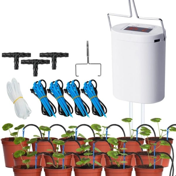 12 Pumpe Automatisk Plante Blomst Vanding Pumpe Hjem Sprinkler Dryp Vanding Enhed Pumpe Timer System Kit Have Værktøj