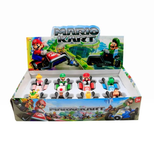 Super Mario Bros Toy Set Mario Kart Leksaker Spel Figur Bil Racing Cartoon  Karts Modell Ornament d232 | Fyndiq