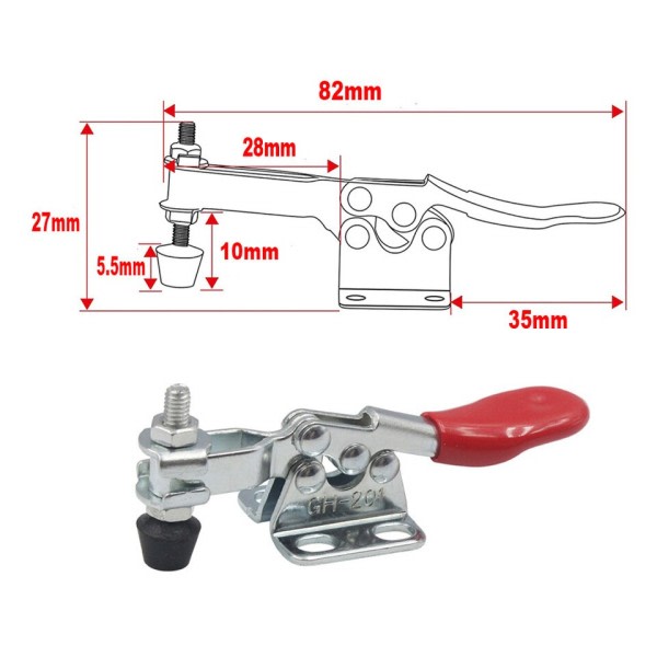 4 st Horisontal Toggle Clamp Quick-Release Toggle Clamps Set