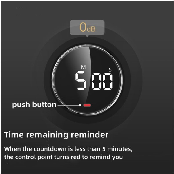 Magnetisk Kjøkken Timer Digital LED Display LED Teller stoppeklokke Påminnelse