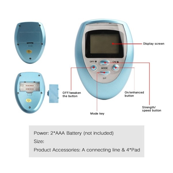 Digital Elektrisk Maskin Kroppsmassasje Vibrerende Meridian Puls Muskel stimulator