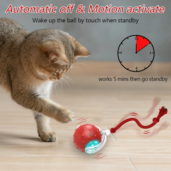Interactive Cat Toy Ball Super Drive Cat Rolling Balls med fågel kvitter